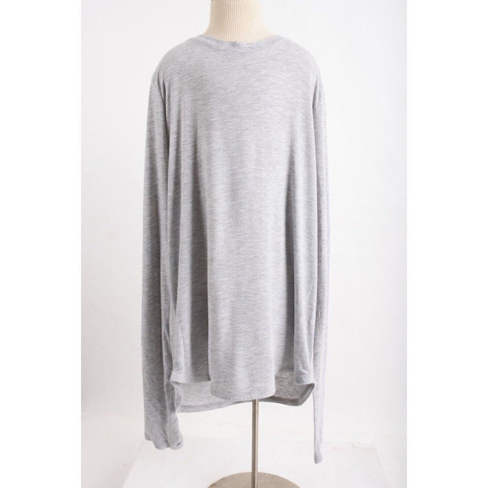 Athleta Girls Kids Shirt Top Gray Long sleeve sz XL 14 Draped Back Crew neck